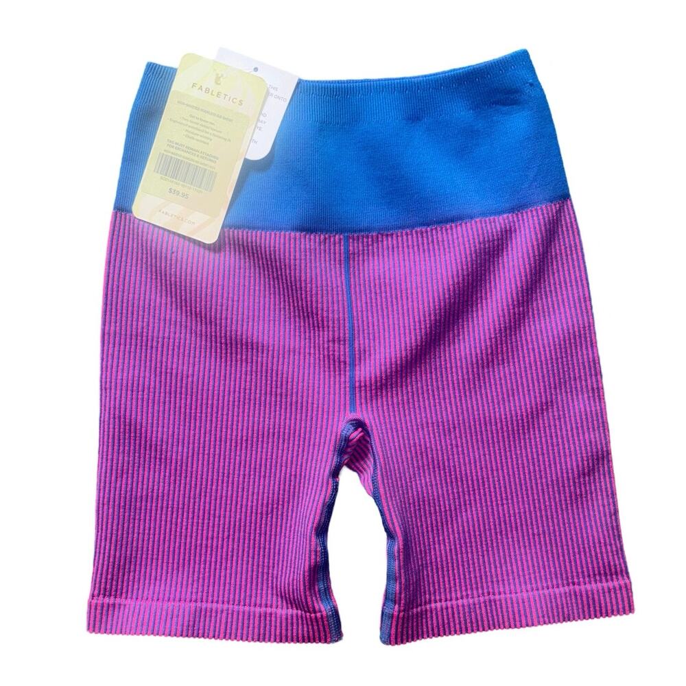 Fabletics High-Waisted Ribbed Bike Shorts